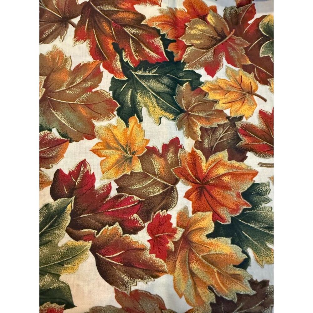 Fall Leaves Fabric 1 yard 14"  100% cotton